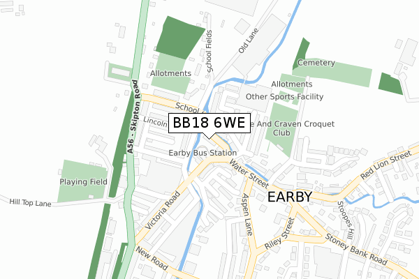 BB18 6WE map - large scale - OS Open Zoomstack (Ordnance Survey) BB18 6WE map - large scale - OS Open Zoomstack (Ordnance Survey)