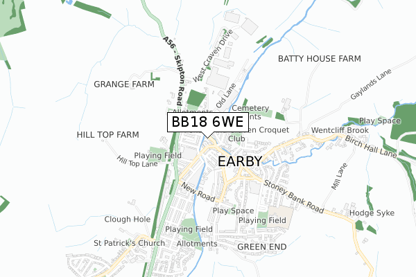 BB18 6WE map - small scale - OS Open Zoomstack (Ordnance Survey) BB18 6WE map - small scale - OS Open Zoomstack (Ordnance Survey)