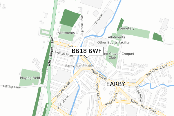 BB18 6WF map - large scale - OS Open Zoomstack (Ordnance Survey) BB18 6WF map - large scale - OS Open Zoomstack (Ordnance Survey)