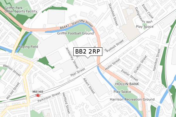 BB2 2RP map - large scale - OS Open Zoomstack (Ordnance Survey)