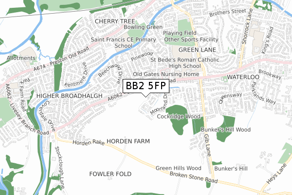 BB2 5FP map - small scale - OS Open Zoomstack (Ordnance Survey) BB2 5FP map - small scale - OS Open Zoomstack (Ordnance Survey)