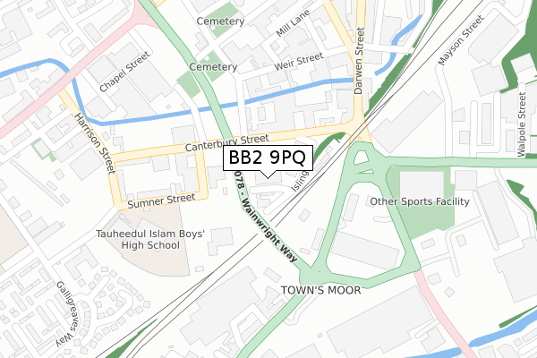 BB2 9PQ map - large scale - OS Open Zoomstack (Ordnance Survey) BB2 9PQ map - large scale - OS Open Zoomstack (Ordnance Survey)