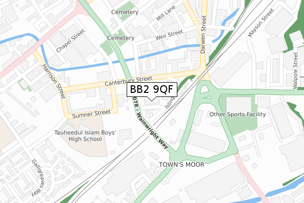 BB2 9QF map - large scale - OS Open Zoomstack (Ordnance Survey) BB2 9QF map - large scale - OS Open Zoomstack (Ordnance Survey)
