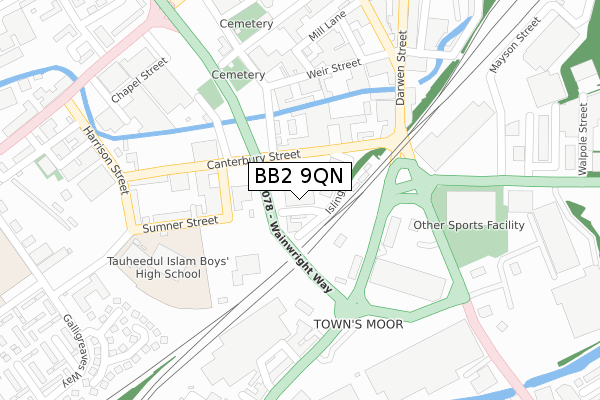 BB2 9QN map - large scale - OS Open Zoomstack (Ordnance Survey) BB2 9QN map - large scale - OS Open Zoomstack (Ordnance Survey)