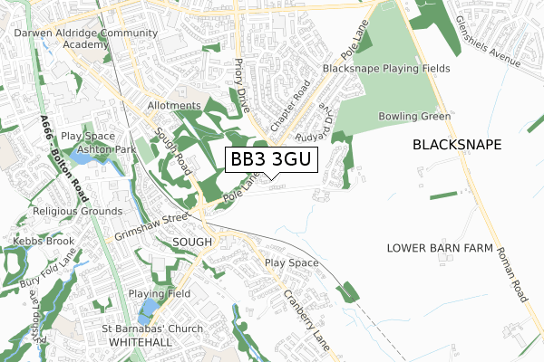 BB3 3GU map - small scale - OS Open Zoomstack (Ordnance Survey) BB3 3GU map - small scale - OS Open Zoomstack (Ordnance Survey)