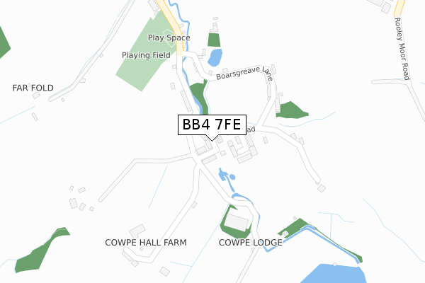 BB4 7FE map - large scale - OS Open Zoomstack (Ordnance Survey)