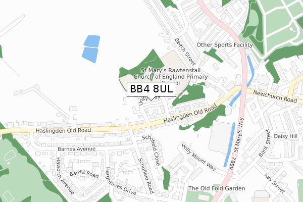 BB4 8UL map - large scale - OS Open Zoomstack (Ordnance Survey) BB4 8UL map - large scale - OS Open Zoomstack (Ordnance Survey)