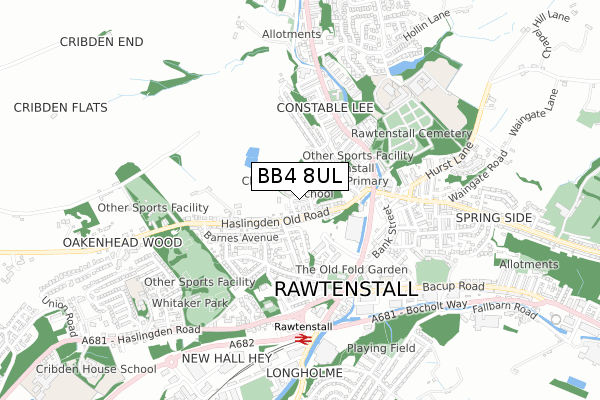 BB4 8UL map - small scale - OS Open Zoomstack (Ordnance Survey) BB4 8UL map - small scale - OS Open Zoomstack (Ordnance Survey)