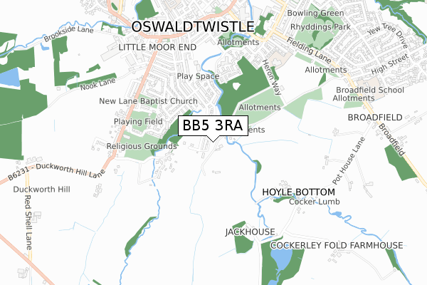 BB5 3RA map - small scale - OS Open Zoomstack (Ordnance Survey) BB5 3RA map - small scale - OS Open Zoomstack (Ordnance Survey)