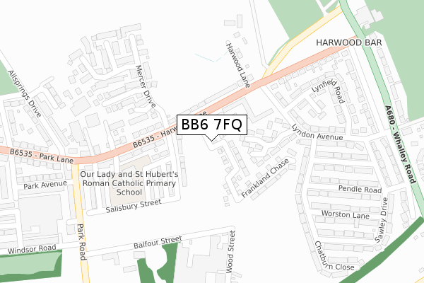 BB6 7FQ map - large scale - OS Open Zoomstack (Ordnance Survey) BB6 7FQ map - large scale - OS Open Zoomstack (Ordnance Survey)