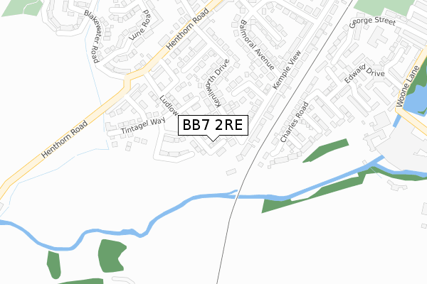 BB7 2RE map - large scale - OS Open Zoomstack (Ordnance Survey)