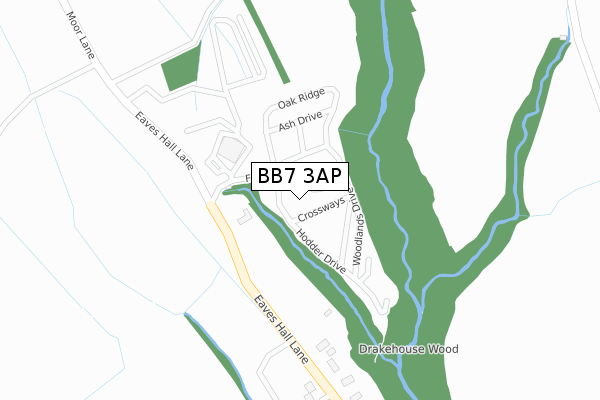 BB7 3AP map - large scale - OS Open Zoomstack (Ordnance Survey)