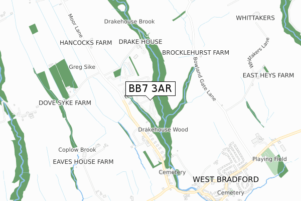 BB7 3AR map - small scale - OS Open Zoomstack (Ordnance Survey) BB7 3AR map - small scale - OS Open Zoomstack (Ordnance Survey)
