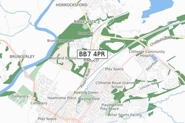 BB7 4PR map - small scale - OS Open Zoomstack (Ordnance Survey) BB7 4PR map - small scale - OS Open Zoomstack (Ordnance Survey)
