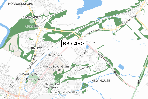BB7 4SG map - small scale - OS Open Zoomstack (Ordnance Survey) BB7 4SG map - small scale - OS Open Zoomstack (Ordnance Survey)