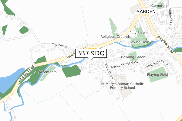 BB7 9DQ map - large scale - OS Open Zoomstack (Ordnance Survey) BB7 9DQ map - large scale - OS Open Zoomstack (Ordnance Survey)
