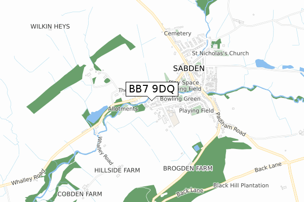 BB7 9DQ map - small scale - OS Open Zoomstack (Ordnance Survey) BB7 9DQ map - small scale - OS Open Zoomstack (Ordnance Survey)