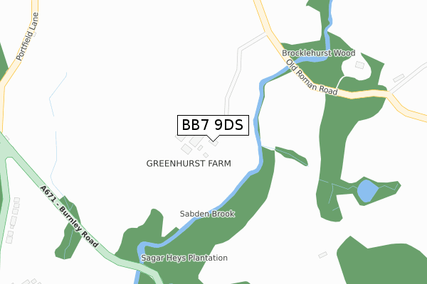 BB7 9DS map - large scale - OS Open Zoomstack (Ordnance Survey)