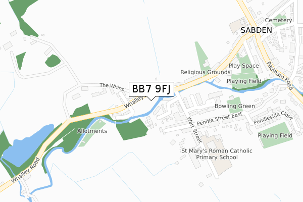 BB7 9FJ map - large scale - OS Open Zoomstack (Ordnance Survey) BB7 9FJ map - large scale - OS Open Zoomstack (Ordnance Survey)