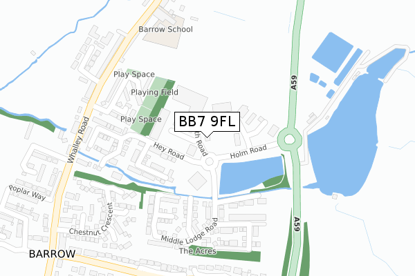 BB7 9FL map - large scale - OS Open Zoomstack (Ordnance Survey)