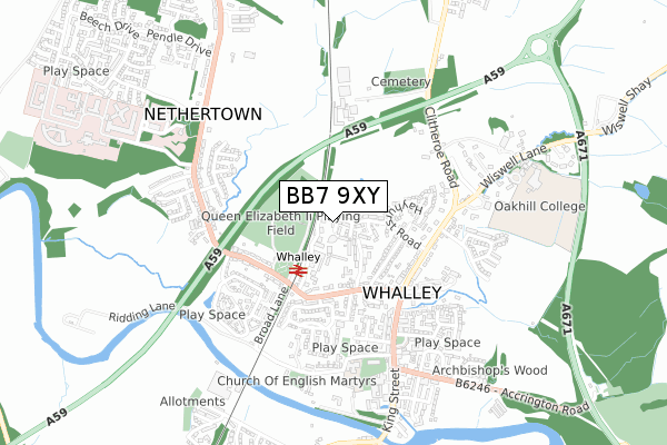 BB7 9XY map - small scale - OS Open Zoomstack (Ordnance Survey) BB7 9XY map - small scale - OS Open Zoomstack (Ordnance Survey)