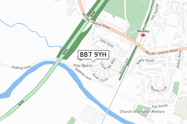 BB7 9YH map - large scale - OS Open Zoomstack (Ordnance Survey) BB7 9YH map - large scale - OS Open Zoomstack (Ordnance Survey)
