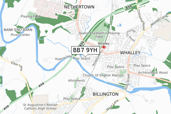 BB7 9YH map - small scale - OS Open Zoomstack (Ordnance Survey) BB7 9YH map - small scale - OS Open Zoomstack (Ordnance Survey)