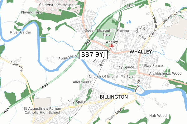 BB7 9YJ map - small scale - OS Open Zoomstack (Ordnance Survey) BB7 9YJ map - small scale - OS Open Zoomstack (Ordnance Survey)