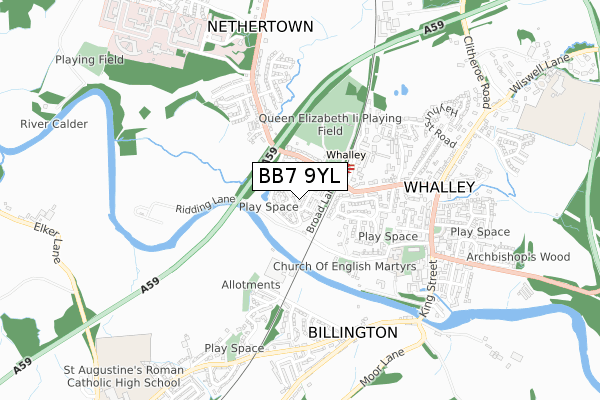 BB7 9YL map - small scale - OS Open Zoomstack (Ordnance Survey) BB7 9YL map - small scale - OS Open Zoomstack (Ordnance Survey)