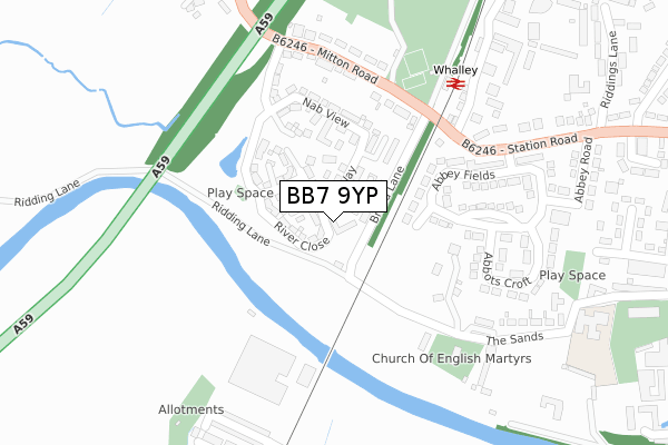 BB7 9YP map - large scale - OS Open Zoomstack (Ordnance Survey) BB7 9YP map - large scale - OS Open Zoomstack (Ordnance Survey)