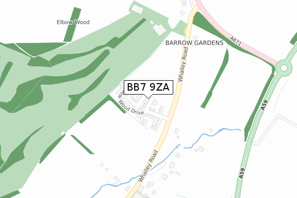 BB7 9ZA map - large scale - OS Open Zoomstack (Ordnance Survey) BB7 9ZA map - large scale - OS Open Zoomstack (Ordnance Survey)