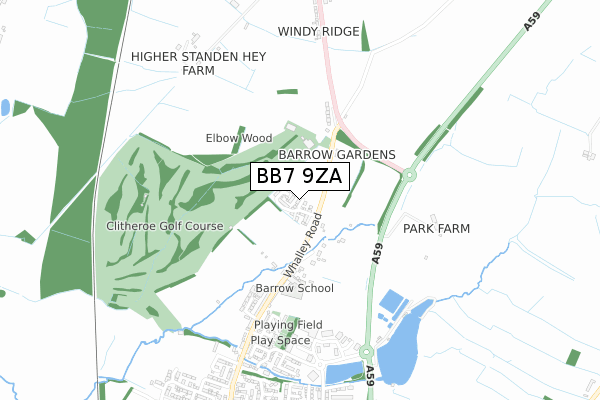 BB7 9ZA map - small scale - OS Open Zoomstack (Ordnance Survey) BB7 9ZA map - small scale - OS Open Zoomstack (Ordnance Survey)