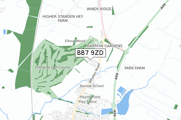 BB7 9ZD map - small scale - OS Open Zoomstack (Ordnance Survey) BB7 9ZD map - small scale - OS Open Zoomstack (Ordnance Survey)
