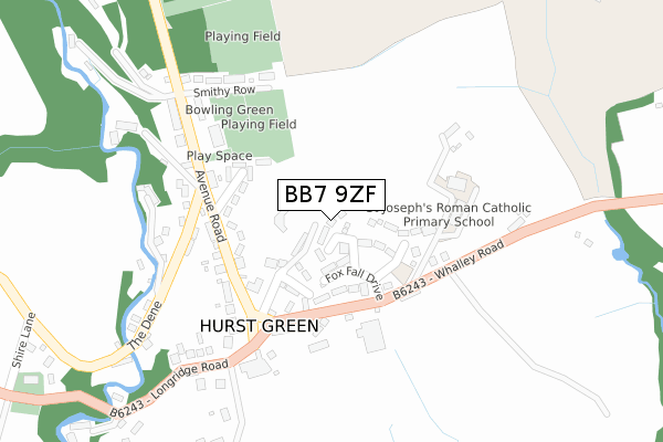 BB7 9ZF map - large scale - OS Open Zoomstack (Ordnance Survey) BB7 9ZF map - large scale - OS Open Zoomstack (Ordnance Survey)