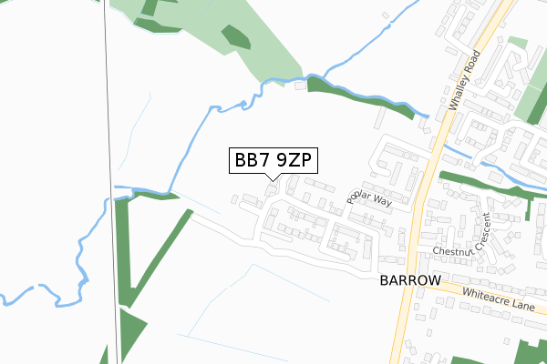 BB7 9ZP map - large scale - OS Open Zoomstack (Ordnance Survey)