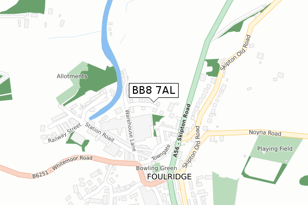 BB8 7AL map - large scale - OS Open Zoomstack (Ordnance Survey)