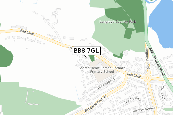 BB8 7GL map - large scale - OS Open Zoomstack (Ordnance Survey)
