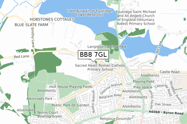 BB8 7GL map - small scale - OS Open Zoomstack (Ordnance Survey)