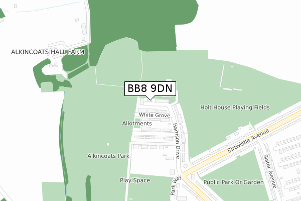 BB8 9DN map - large scale - OS Open Zoomstack (Ordnance Survey)