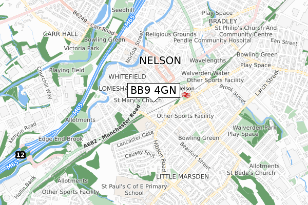 BB9 4GN map - small scale - OS Open Zoomstack (Ordnance Survey) BB9 4GN map - small scale - OS Open Zoomstack (Ordnance Survey)