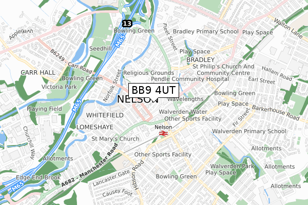BB9 4UT map - small scale - OS Open Zoomstack (Ordnance Survey) BB9 4UT map - small scale - OS Open Zoomstack (Ordnance Survey)