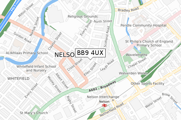 BB9 4UX map - large scale - OS Open Zoomstack (Ordnance Survey) BB9 4UX map - large scale - OS Open Zoomstack (Ordnance Survey)