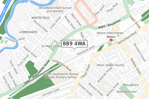 BB9 4WA map - large scale - OS Open Zoomstack (Ordnance Survey) BB9 4WA map - large scale - OS Open Zoomstack (Ordnance Survey)