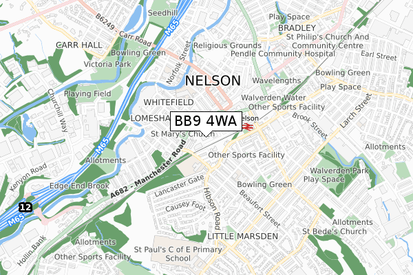 BB9 4WA map - small scale - OS Open Zoomstack (Ordnance Survey) BB9 4WA map - small scale - OS Open Zoomstack (Ordnance Survey)