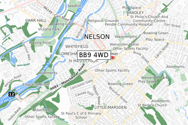 BB9 4WD map - small scale - OS Open Zoomstack (Ordnance Survey) BB9 4WD map - small scale - OS Open Zoomstack (Ordnance Survey)