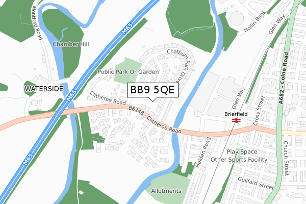 BB9 5QE map - large scale - OS Open Zoomstack (Ordnance Survey)