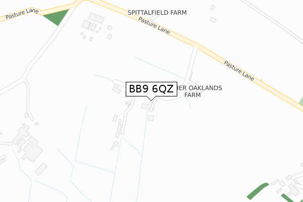 BB9 6QZ map - large scale - OS Open Zoomstack (Ordnance Survey)