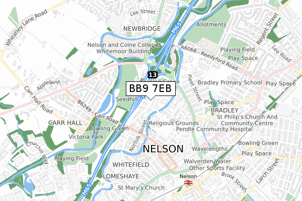 BB9 7EB map - small scale - OS Open Zoomstack (Ordnance Survey) BB9 7EB map - small scale - OS Open Zoomstack (Ordnance Survey)