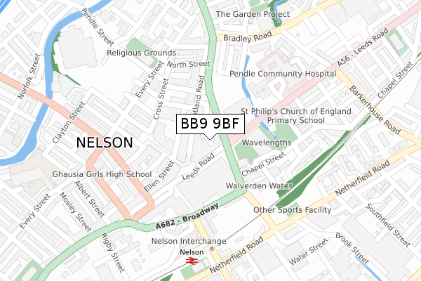 BB9 9BF map - large scale - OS Open Zoomstack (Ordnance Survey) BB9 9BF map - large scale - OS Open Zoomstack (Ordnance Survey)