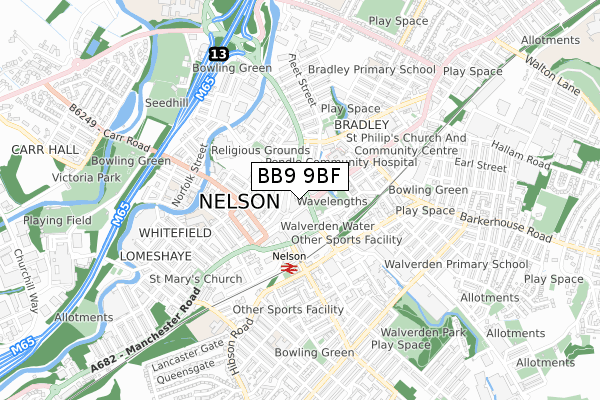 BB9 9BF map - small scale - OS Open Zoomstack (Ordnance Survey) BB9 9BF map - small scale - OS Open Zoomstack (Ordnance Survey)